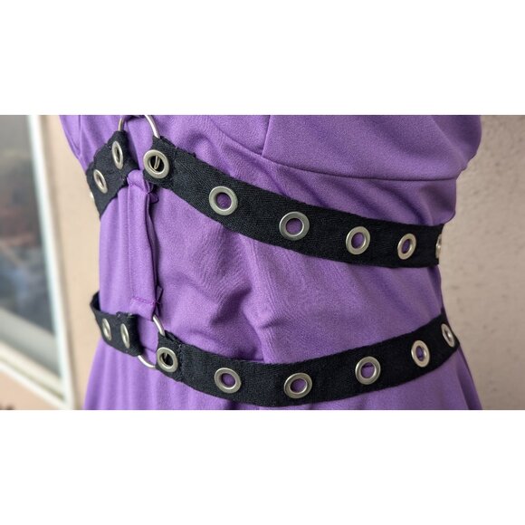 💜✨NWOT Edgy Purple Strappy Dress - Picture 5 of 8